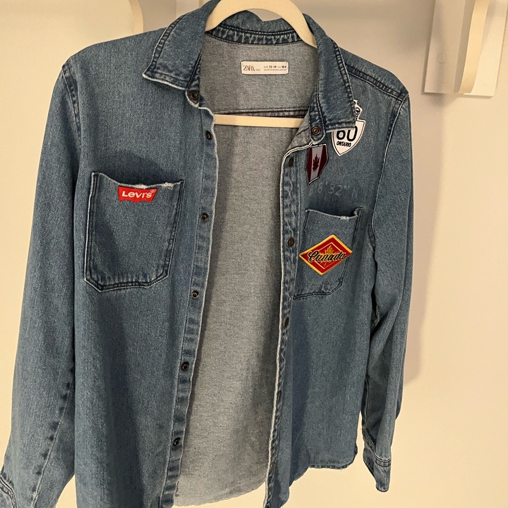 Jean patchwork button up shirt - Picture 6 of 7
